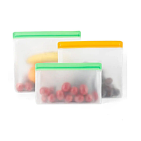 Многоразовые пакеты для хранения с пластиковой застежкой 3 шт силиконовые пищевые для продуктов (av-TV000881)