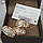 Срібний гарнітур каблучка та сережки Казка із золотом, фото 10