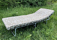 Раскладушка кровать с матрасом на ламелях для дома палатки пикника и отдыха