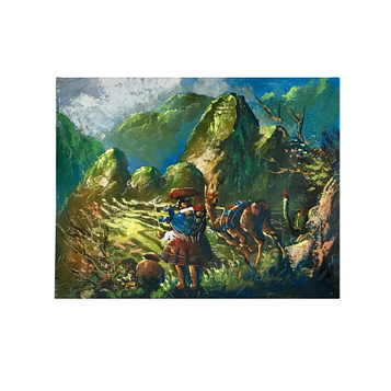 Картина "Подорож у Анди" масляними фарбами 20*20 см, Перу (Kov002)