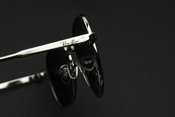 Сонцезахисні окуляри RAY BAN ROUND поляризаційні (арт. P663) чорні/срібна оправа, фото 5