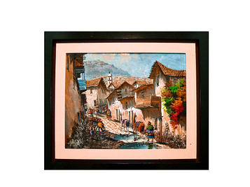 Картина "Вулицями міста Куско" масляними фарбами, Перу (Kov003)