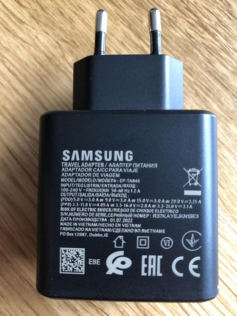 Блок живлення для Samsung 45W Super Fast Charging, S20 Ultra, Galaxy Note 10+, A91