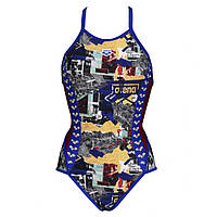 Купальник Arena WOMEN'S ARENA ICONS SWIMSUIT F Neon Blue-Burgundy-Multi 005042-940