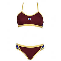 Купальник Arena WOMEN'S ARENA ICONS BIKINI CRO Burgundy-Neon Blue-Butter 005037-493