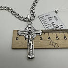 Комплект срібний чорнений ланцюжок бісмарк з хрестиком 925 проба, фото 8