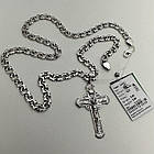 Комплект срібний чорнений ланцюжок бісмарк з хрестиком 925 проба, фото 5