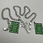 Комплект срібний чорнений ланцюжок бісмарк з хрестиком 925 проба, фото 4