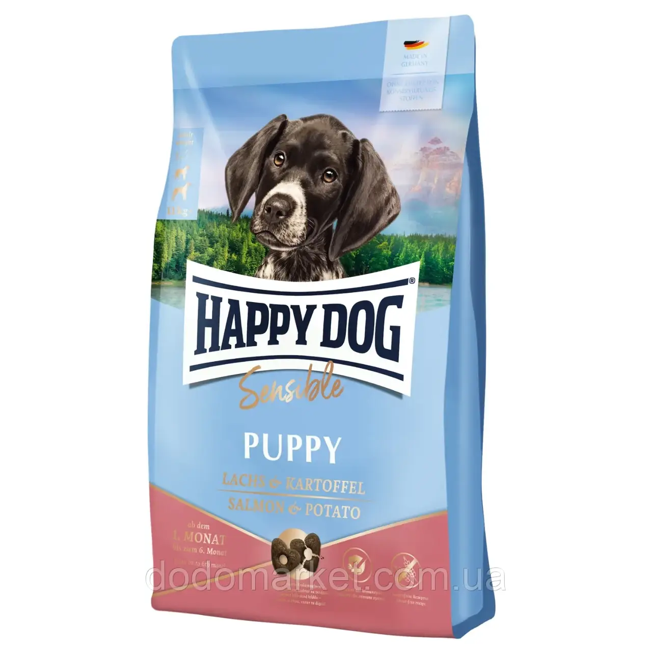 Сухий корм для цуценят Happy Dog Sensible Puppy Lachs & Kartoffel з лососем і картоплею, 10 кг, фото 1