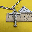 Срібний ланцюжок з чорнінням з хрестиком Срібло 925 проби ланцюг і хрест 60 см, фото 9