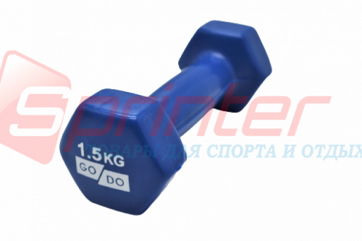 Гантелі вініл 1,5 кг. (пара) Сині, фото 1