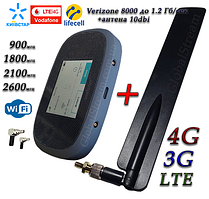 4G+3G WiFi роутер Novatel Verizon MiFi 8000 LTE Cat 18 до 1.2 Гб/сек (4400mAh)(KS,VD,Life) с антенной 10dbi