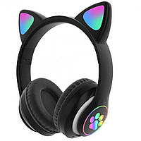 Наушники Bluetooth MDR CAT ear VZV-23M 7805 с подсветкой, Black S