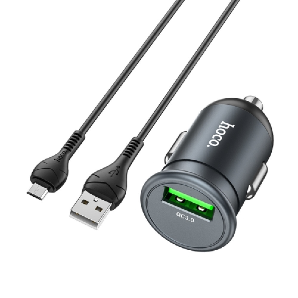 Автомобільний зарядний пристрій Hoco Z43 Mighty Micro 1 USB QC 3.0 Швидке заряджання