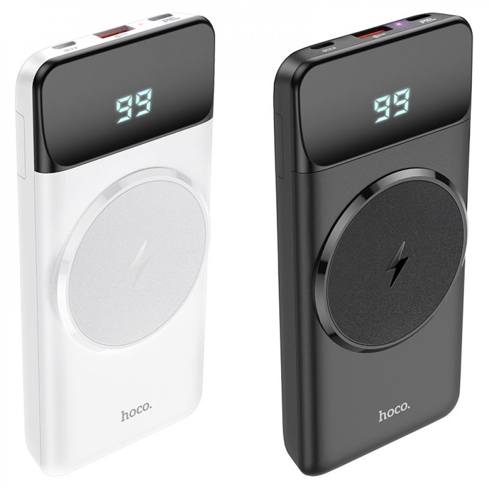 УМБ Power Bank Hoco J76 Bobby 10000 mAh PD+QC3.0 магнітний з бездротовою зарядкою, Білий