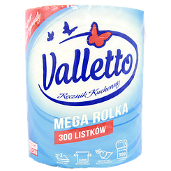 Рушник паперовий двошаровий Валлетто мега Valletto mega rolka 6шт/ящ (Код: 00-00013625)