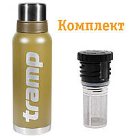 Комплект Tramp Термос 1,2 л оливковый TRC-028-olive + Пробка для термосов Expedition UTRA-287