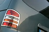 Накладки на фонари задние (2 шт, нерж) 1 двери, OmsaLine - Итальянская нержавейка для Volkswagen T5 Caravelle