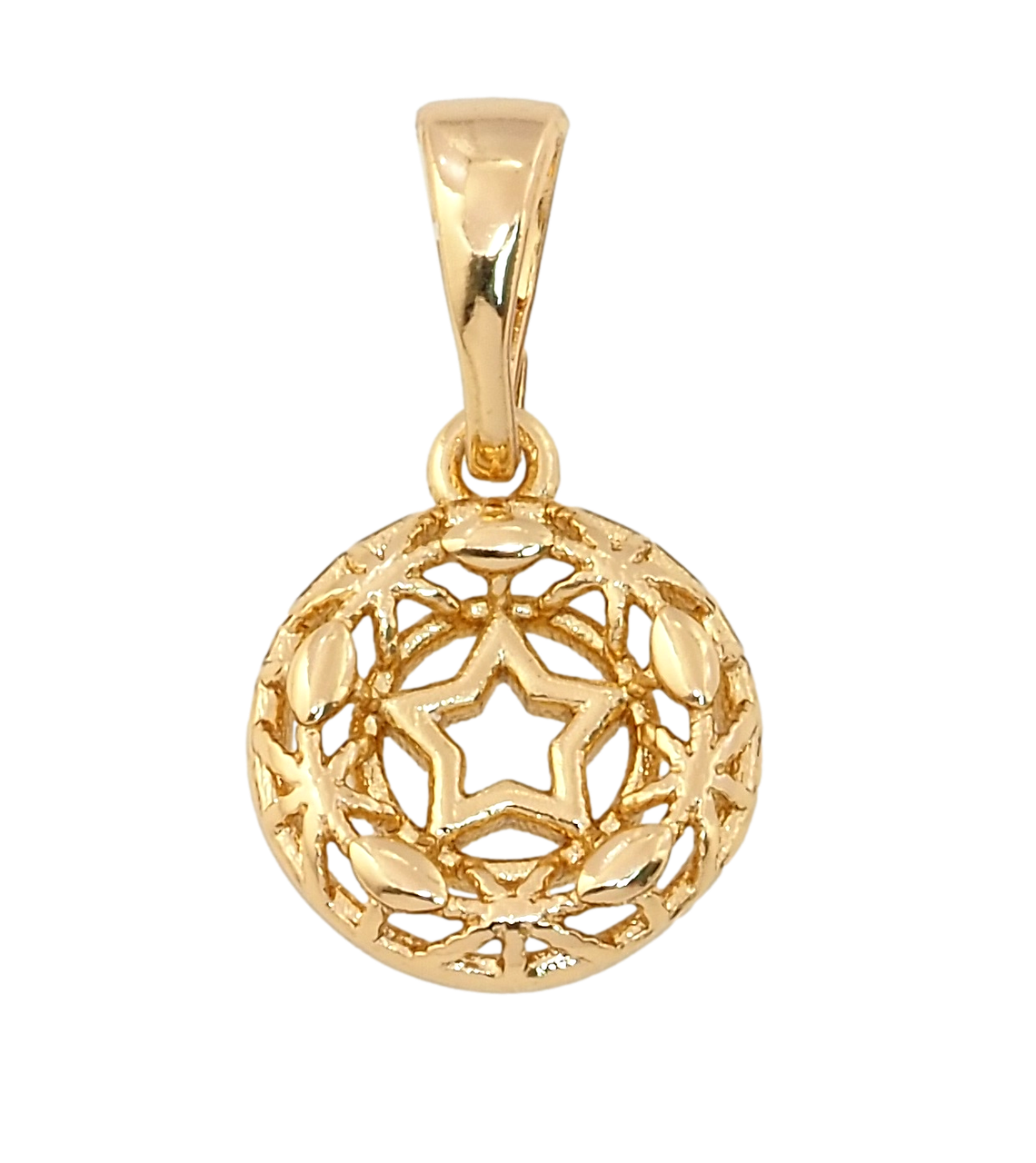 Кулон Xuping Позолота 18K "Різьблене коло із зірочкою" для ланцюжка до 5мм