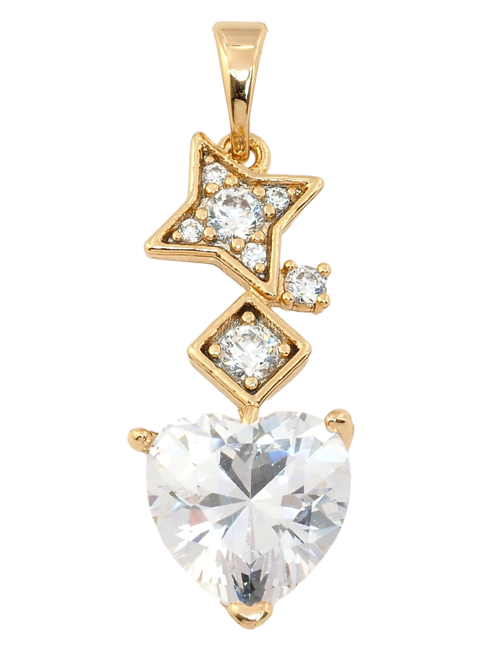 Кулон Xuping Позолота 18K "Кришталеве серце" для ланцюжка до 5мм