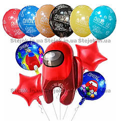 Набір із куль АМОНГ АС із латексними кульками | Червоний