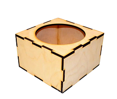 Диспенсер настільний квадр. дерев., 120х120 мм h=72 мм, колір "горіх"