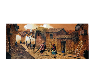 Картина "Будні в Куско" масляними фарбами, 50*119,5 см, Перу (Kov031)