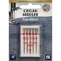 Иглы швейные для штопки и вышивки ORGAN TOP-STITCH №80 для бытовых швейных машин блистерная упаковка 5 штук