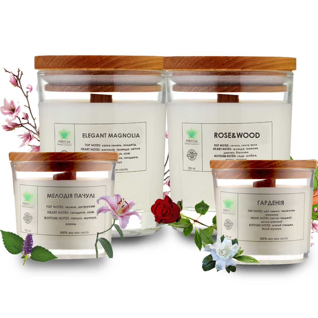 Набір із 4-х аромасвічок: 150 грам та 60 грам (варіанти в описі), фото 1