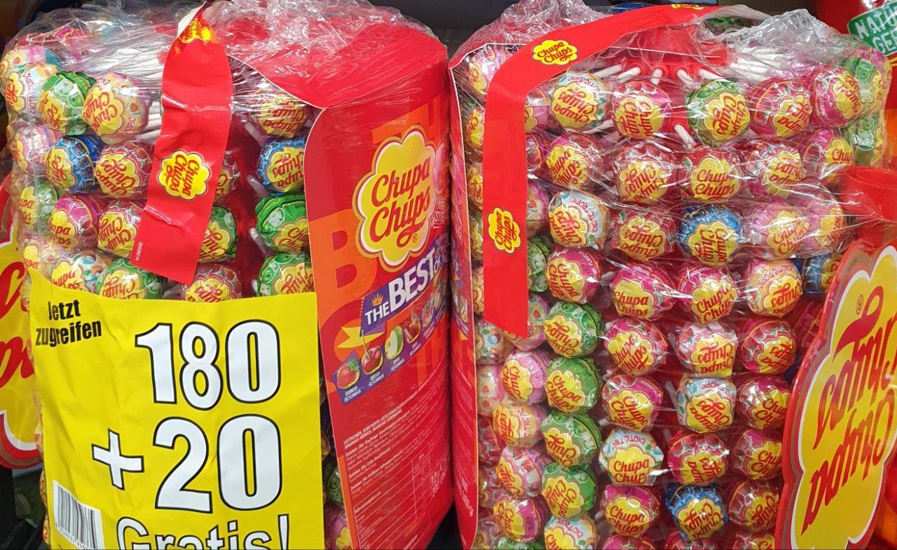 Льодяники на палочці Chupa Chups 12 г. зі стендом. 200 шт.