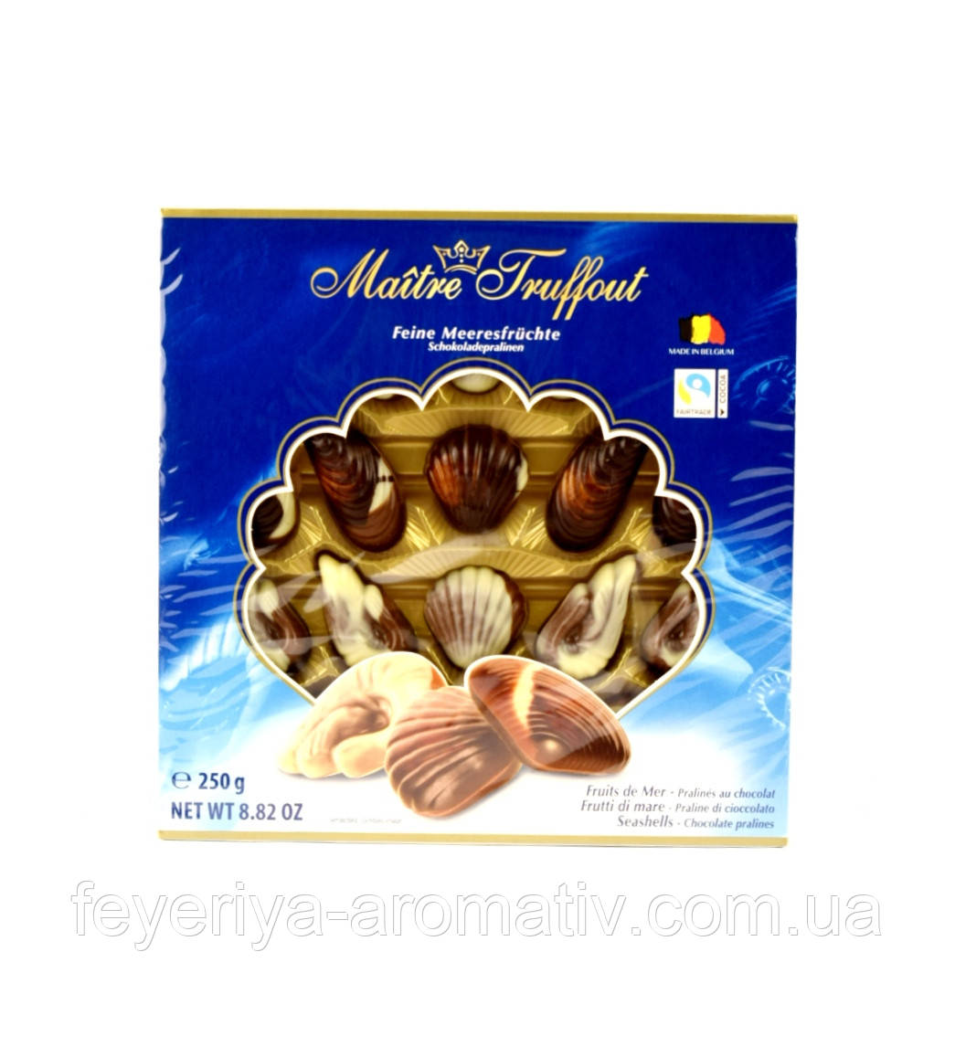 Шоколадні цукерки праліне Maitre Truffout Seashells chocolate pralines 250g (Бельгія)