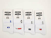 Женские средние носки стрейчевые Super Socks хлопок размер 36-40 12 пар/уп белые