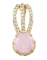Кулон Xuping Позолота 18K "Розовый фианит на декоративной петельке с цирконием" для цепочки до 7мм