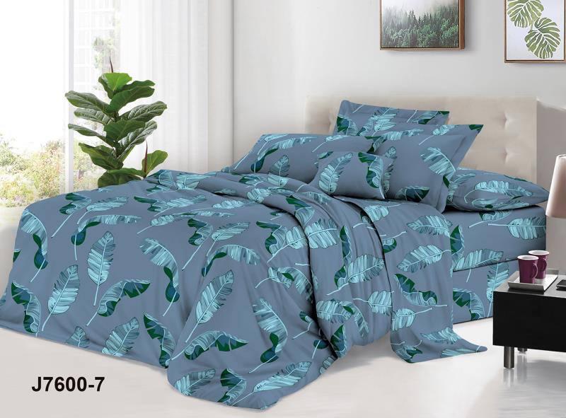 Комплект постільної білизни Бязь Перо синє двоспальний, фото 1