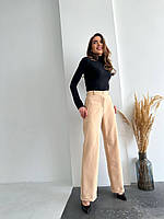 Женские стильные расклешенные брюки  XS S M L(42 44 46 48) штаны клеш БЕЖЕВЫЕ