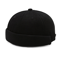 Кепка докер/бейсболка без козирка/Docker cap. Чорний