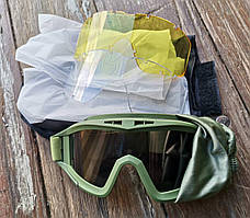 Тактичні окуляри захисна маска Revision з 3 лінзами / Баллістичні окуляри зі змінними лінзами (Оліва)