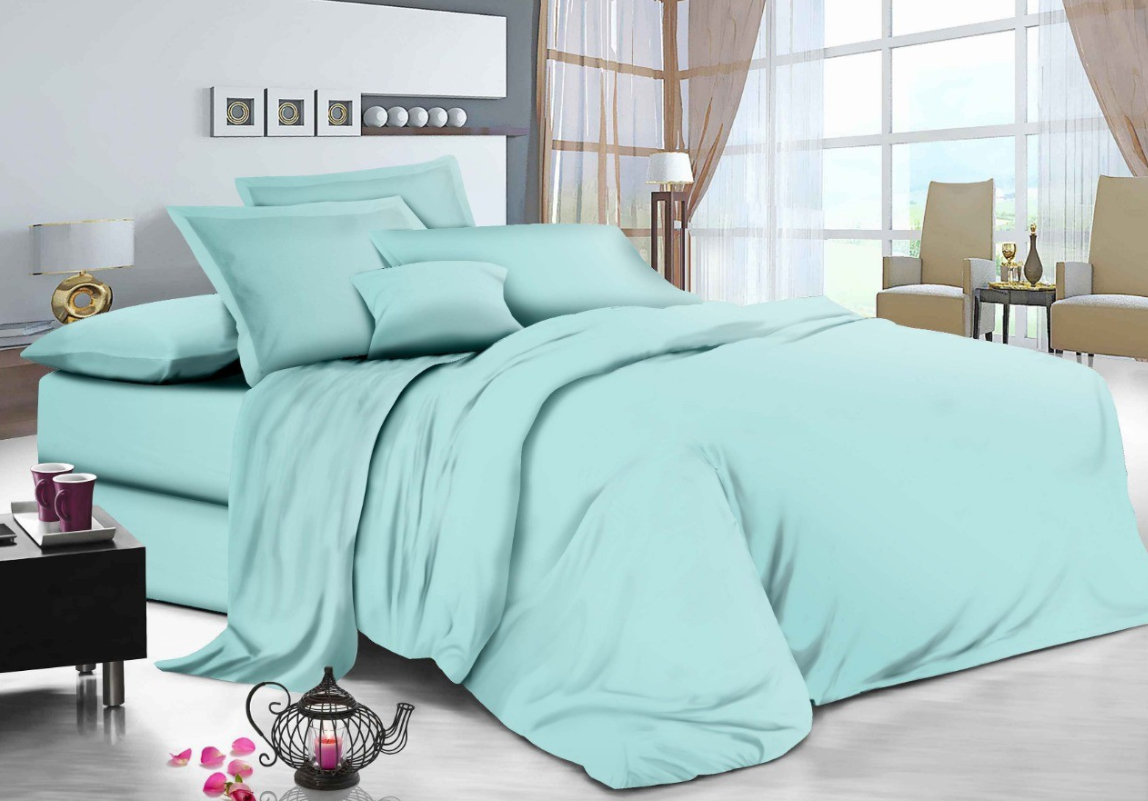 Постільна білизна бязь комплекти постільної білизни однотонна, постільний комплект сімейний, фото 1