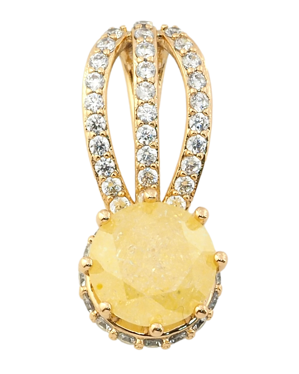 Кулон Xuping Позолота 18K "Жовтий фіаніт на декоративній петельці з цирконієм" для ланцюжка до 7мм