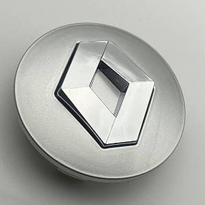 Ковпачок на диски Renault Laguna Megane Scenic 57 мм 50mm сірі з хром логотипом