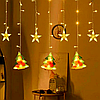 Гірлянда світлодіодна штора 3 м, 220В, 10 фігурок "Ялинки-Зірки", 100 LED, Теплий білий / Гірлянда штора, фото 3