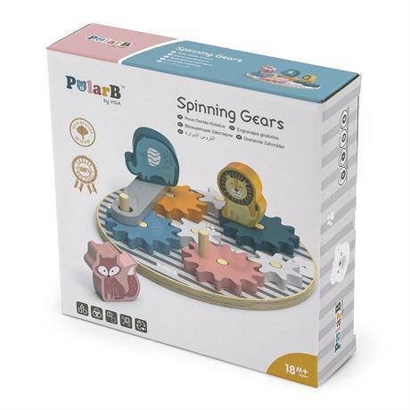 Дерев'яний ігровий набір Viga Toys PolarB Шестерні зі звірятами (44006), фото 1