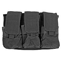 Магазинный подсумок Rothco Universal Triple Mag Rifle Pouch, Чорний, 3, 6, Molle, AK-47, AK-74, AR15, M4, M16,