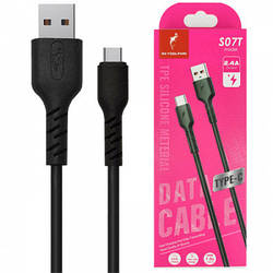 Кабель SkyDolphin S07T TPE High Elastic Line USB - Type-C 2.4A/1m