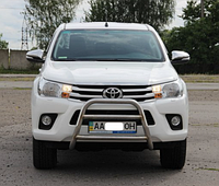 Передняя защита кенгурятник для Toyota Hilux 2015+ нержавеющая сталь, 51 мм диаметр