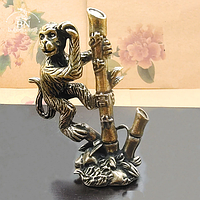 Винтажная зодиакальная фигурка в виде животного Обезьянка на бамбуке