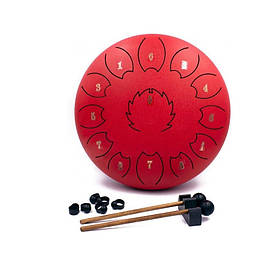 Глюкофон FZONE STD12I13N Red STEEL TONGUE DRUM з чохлом