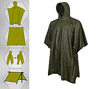 Тактический дождевик Плащ-палатка Военный дождевик-пончо с капюшоном с чехлом Зеленый Олива