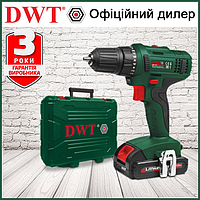 Шуруповерт аккумуляторный 18 V, DWT ABS-18 L-2 BMC с двумя аккумуляторами, с реверсом, мощный, с кейсом ДВТ