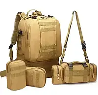 Военный рюкзак Ranger 50L 4в1 Мультикам, ВСУ тактический военный рюкзак с креплением MOLLE Койот